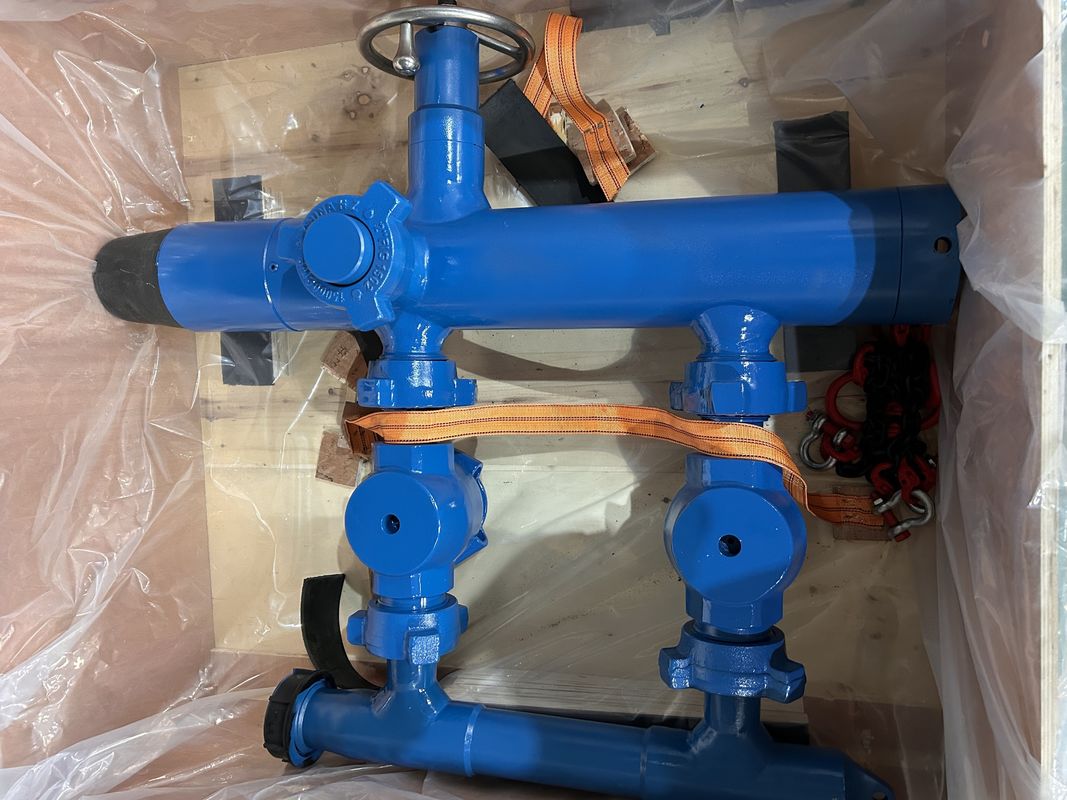 5-1/2' API Casing LTC Buckle kết nối 35Mpa áp suất làm việc Double Plug Cementing Head With Wooden Packing 450KG