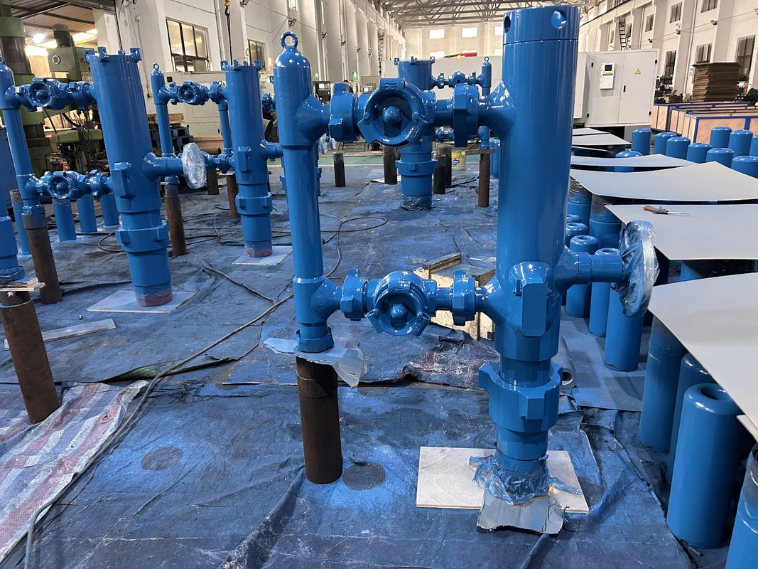 5-1/2' API Casing LTC Buckle kết nối 35Mpa áp suất làm việc Double Plug Cementing Head With Wooden Packing 450KG