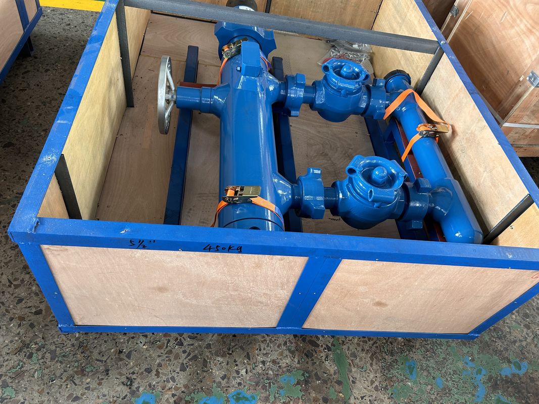 12-3/4' API Casing LTC BTC Buckle kết nối áp suất làm việc 21Mpa Double Plug Cementing Head With Wooden Packing