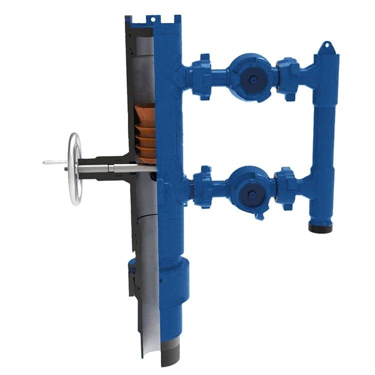 13-3/8' API Casing BTC Buckle kết nối áp suất làm việc 35Mpa Double Plug Cementing Head With Wooden Packing
